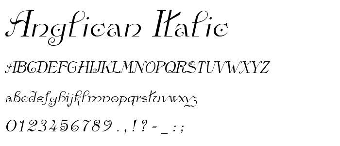 Anglican Italic font